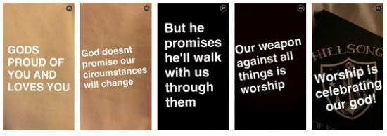 Mensagem de encorajamento publicada por Bieber no Snapchat
