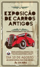 Igreja evangélica promove exposição de carros antigos para comemorar o Dia dos Pais