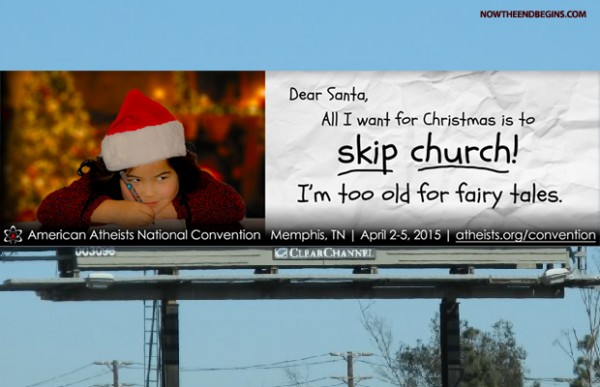 Outdoor dos ativistas ateus contra o Natal