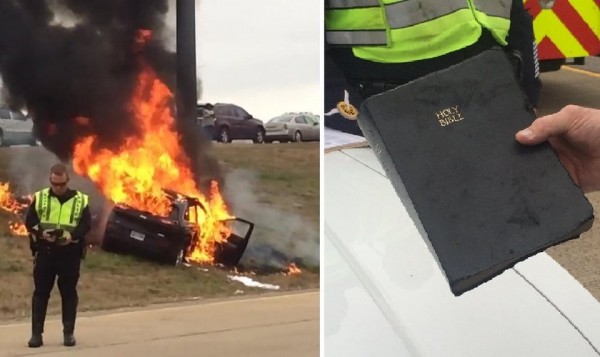 Bíblia recuperada intacta após explosão