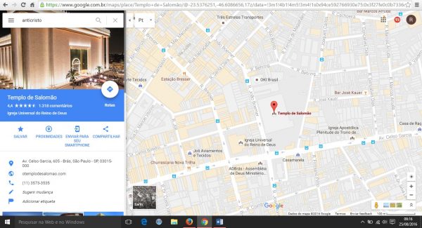 Google Maps mantinha Templo de Salomão como resultado de busca pelo anticristo nesta quinta-feira