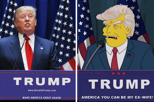 Donald Trump e sua representação em um episódio de Os Simpsons do ano 2000