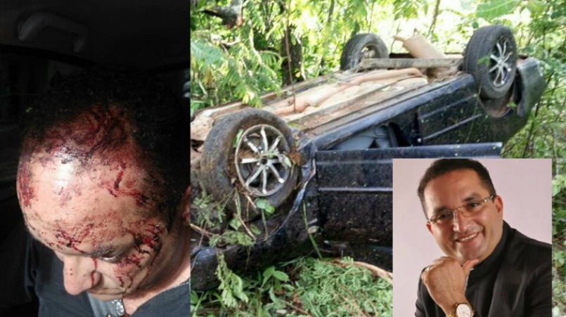 Livramento: pastor e família sobrevivem a acidente após carro capotar