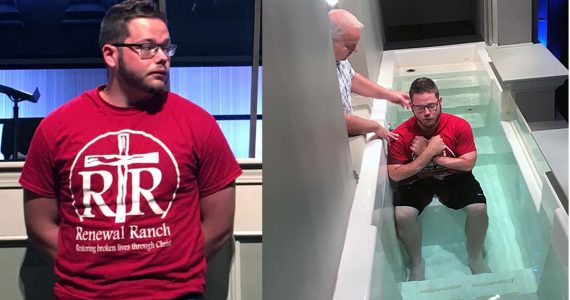 Jovem se batiza em igreja que vandalizou meses atrás