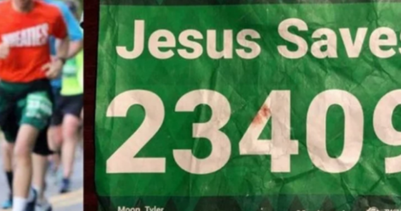 Corredor usa nome "Jesus Salva" em competição, tem parada e sobrevive
