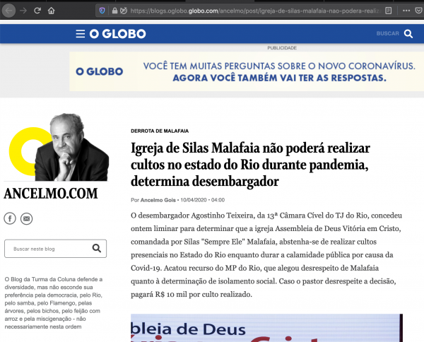Silas Malafaia rebate ataques da Globo e aponta manobra para denegri-lo