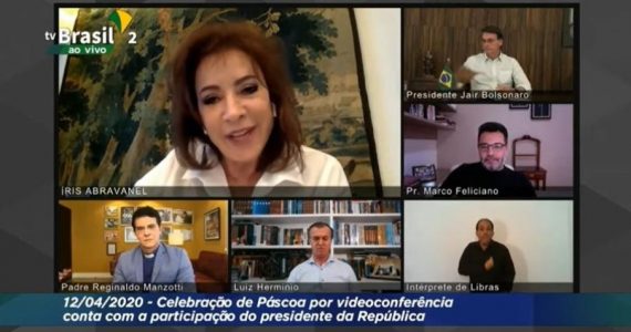 Primeira-dama agradece Íris Abravanel por “condução" da live de celebração da Páscoa