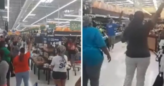 Cristãos param no supermercado para louvar a Deus contra o racismo