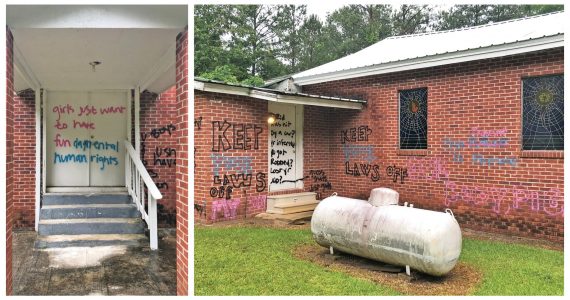 Abortistas furiosos vandalizam templo de pequena Igreja Batista em zona rural
