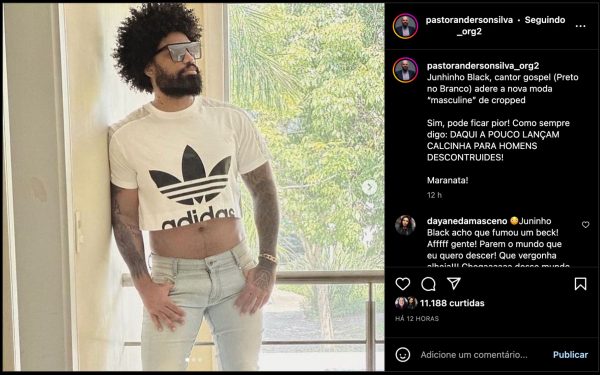 Juninho Black, ex-Petro no Branco, adota moda 'cropped' e pastor ironiza: 'Masculine'
