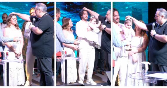 Viih Tube, marido e filha são batizados por aspersão: ‘Deus, tudo é Teu’