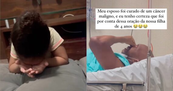 Vídeo: menina ora pedindo que Deus cure seu pai ou a leve junto; Câncer foi vencido